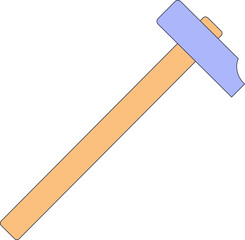 Illustration of a classic claw hammer with a wooden handle and a metal head, symbolizing construction and DIY.