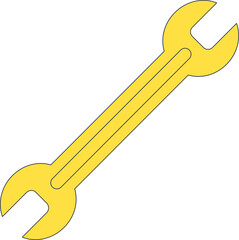 Yellow open-ended wrench symbolizing versatility in tools.