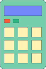 A simple calculator with display and buttons, symbolizing precise calculations and accuracy in finance or math.