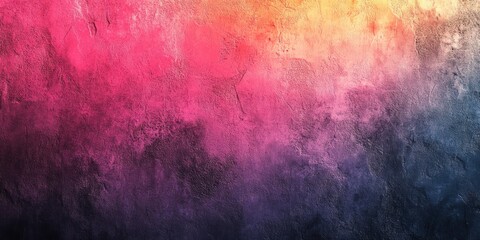 Abstract Textured Wall with Vibrant Gradient of Pink, Orange, and Yellow Hues