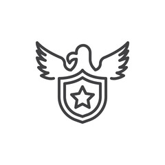 Military Badge line icon