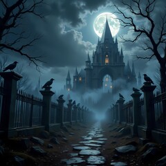 Ominous Halloween Graveyard