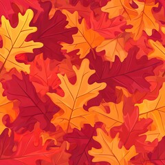 Fototapeta premium background autumn Maple oak Leaves Seamless Pattern