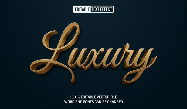 Editable 3d text style effect - Luxury Golden Premium Bold text effect Template