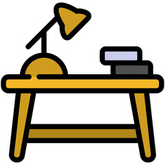 Fototapeta premium study desk filled line icon