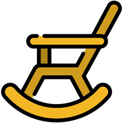 rocking chair filled line icon