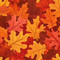 Fototapeta premium background autumn Maple oak Leaves Seamless Pattern