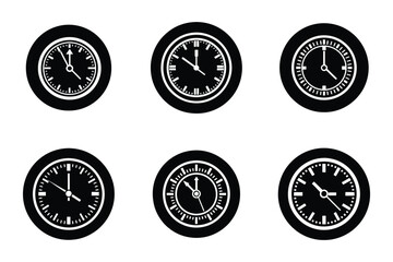 Clock icon bundle set in creative vector style
