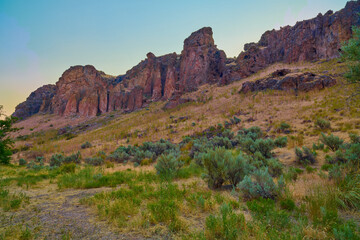 Cliffs above Succor Creek State Natural Area, Oregon.