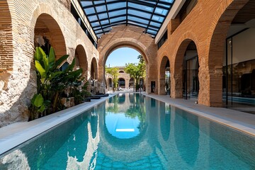 The unique architecture of the Thermes de Constantin, with its ancient brick arches and Roman baths open to the public