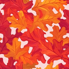 Fototapeta premium Autumn Leaf Seamless Pattern flat design Vector background