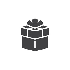 Gift box with bow vector icon