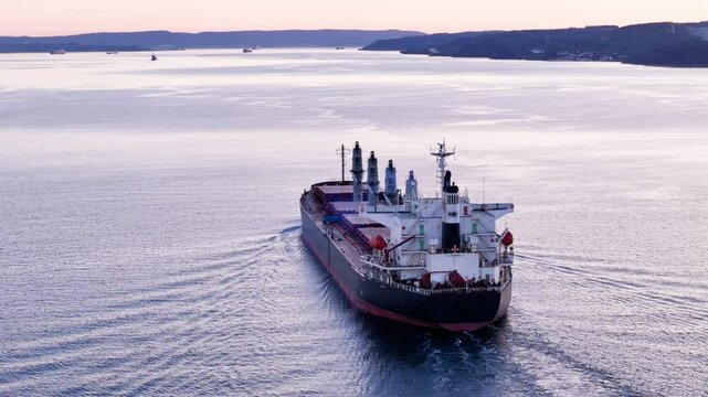 Bulk carrier or bulker is a merchant ship for unpackaged bulk cargo. Aerial