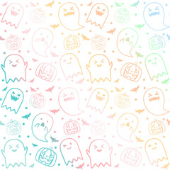 Pastel Halloween seamless pattern