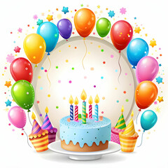 a birthday card template on white