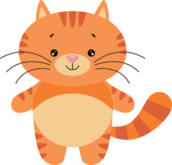 Adorable cat standing isolated on white