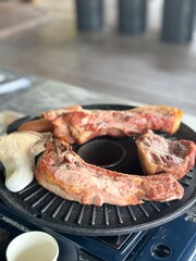 grilled meat on the grill