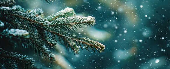 The Snowy Pine Branch