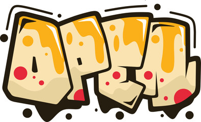open word graffiti text sticker illustration