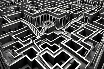 black and white maze