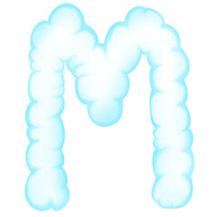 Cloud alphabet, Artificial letters sky fluffy