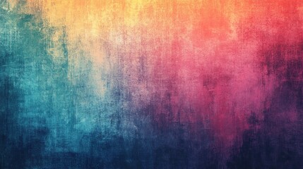 Abstract Grunge Background with Blue, Yellow, and Red Color Gradient