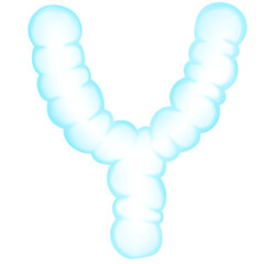 Obraz premium Cloud alphabet, Artificial letters sky fluffy