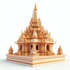 3D Rendering - vihara icon isolated on white background