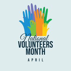 Obraz premium vector graphic of National Volunteers Month ideal for National Volunteers Month celebration.