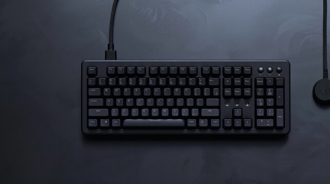 alphabet on a laptop keyboard in a dark room.