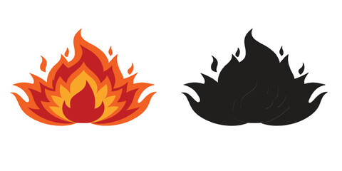 Flame frame, blazing dividers, hot flaming banners. Fire flames on white background. Close up fire flames isolated on white background