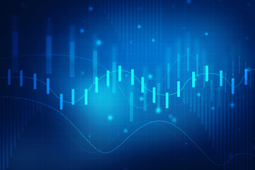 2d illustration Stock market online business concept. business Graph 