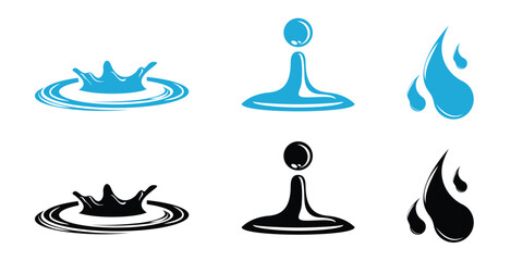Splash with droplets. Water drops shapes. Set of water drops. set of silhouette droplet, drop liquid illustration