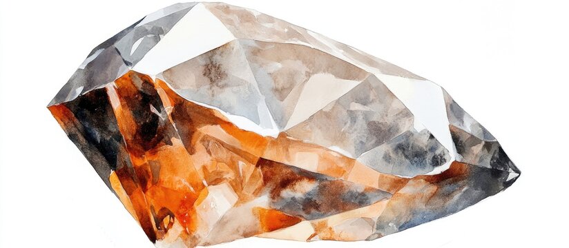 0 55 ct octahedral diamond embedded in kimberlite set against a white background