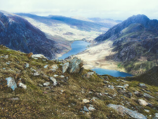 Mountains and lakes in Snowdonia