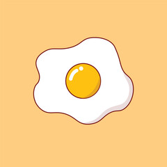 Fried Egg Illustration, Simple and Delicious. Vector. EPS 10