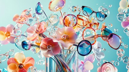Stunning bouquet made entirely of eyeglasses