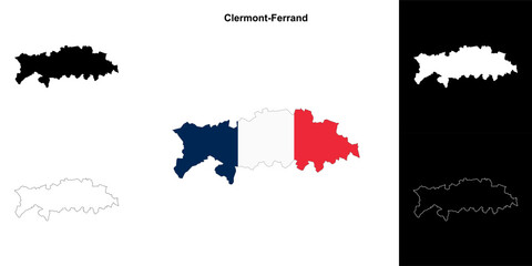 Clermont-Ferrand arrondissement outline map set