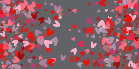  Flower petal in shape of heart confetti for Women's Day Magic fantasy girly gradient. Cartoon vector romantic illustration.