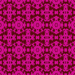 Seamless vintage pattern with an effect of attrition. Vintage decorative elements. 