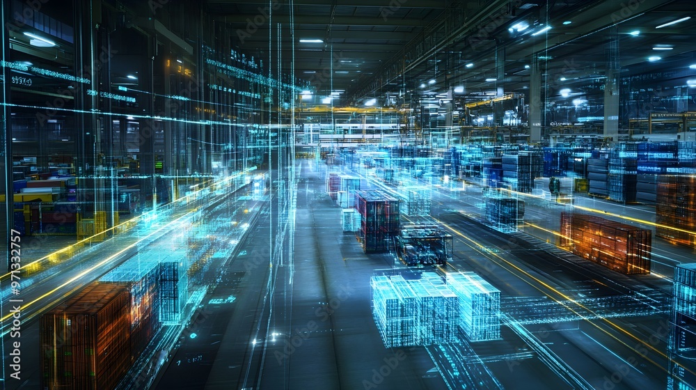 Poster futuristic digital network and data infrastructure in a virtual,ai-powered environment. showcasing t