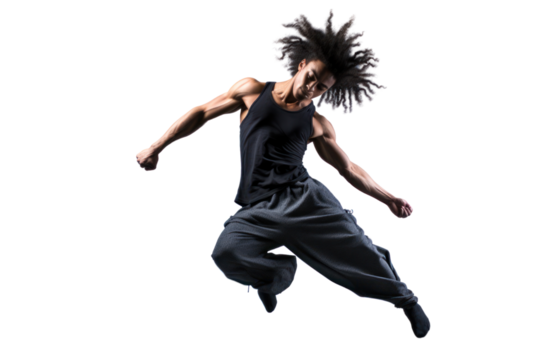 Energetic boy isolated on white background.