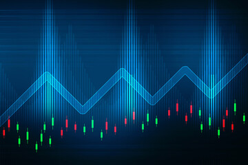 2d illustration Stock market online business concept. business Graph 