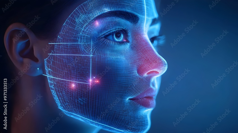Poster a digital twin interface displaying advanced biometric identification,data analytics,and monitoring 