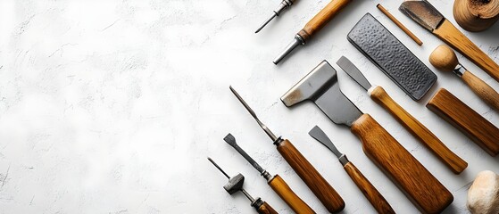 Craftsmanship Tools and Detailed View of the Essential Implements Equipment and Implements That Artisans and Skilled Craftspeople Use to Create Products and Masterpieces