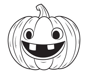 Halloween pumpkin with a smile face illustration vector