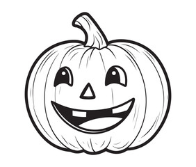 Halloween pumpkin with a smile face illustration vector
