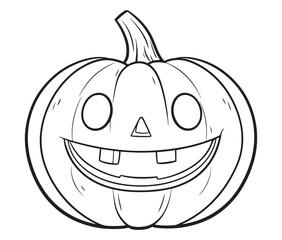 Halloween pumpkin with a smile face illustration vector