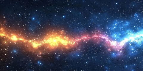 Naklejka premium A cosmic dance of colors in the vast expanse of space.