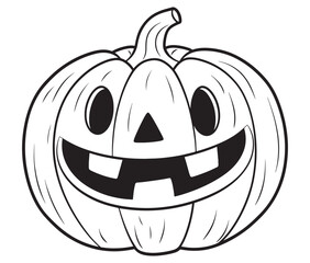 Halloween pumpkin with a smile face illustration vector